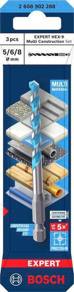 8005177126 - Detailbild3_Steinbohrer-Set EXPERT HEX-9 Multi Construction 3tlg. D.5/6/8mm BOSCH