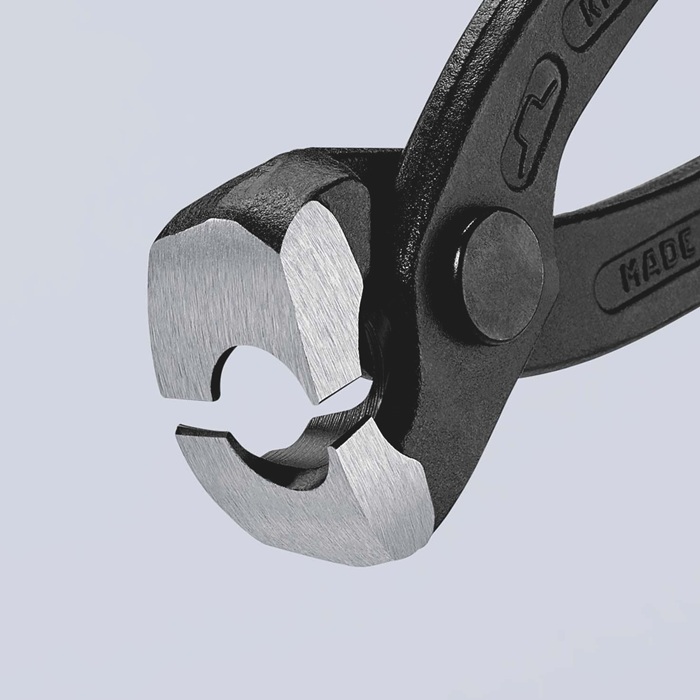 4000795368 - Detailbild4_Ohrklemmenzange L.220mm Kopf schwarz atram.Ku.-Überzug seitl.Pressnase KNIPEX