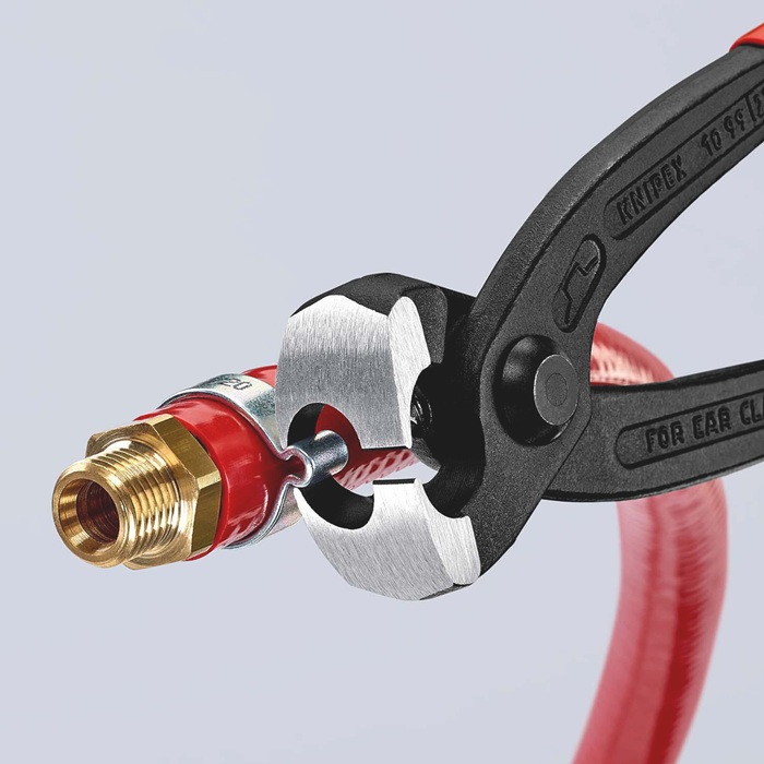 4000795368 - Detailbild5_Ohrklemmenzange L.220mm Kopf schwarz atram.Ku.-Überzug seitl.Pressnase KNIPEX