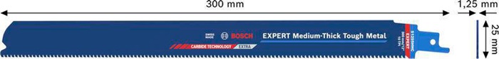 8005177194 - Detailbild2_Säbelsägeblatt EXPERT Medium-Thick Tough Metal S1255HHC L.300mm CT 10 St BOSCH