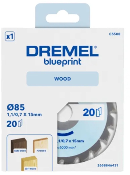 8005177206 - Detailbild2_Kreissägeblatt DREMEL®Blueprint D.85mm Schnitt-T.25mm f.Holz BOSCH