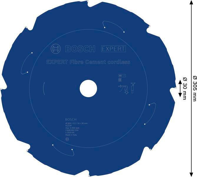 8005177308 - Detailbild2_Kreissägeblatt EXPERT Fiber Cement D.305mm Bohrung 30mm 8Zähne TCG BOSCH