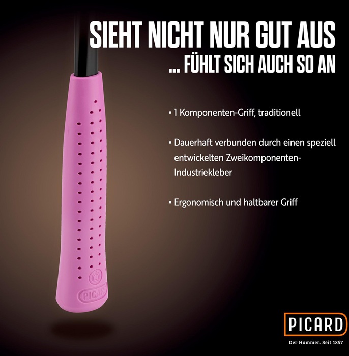 4000801615 - Detailbild4_Latthammer Pink Edition Nr.626M 626 DIN7239 Kopf-G.600g m.Magnet geraut C45-Rohr