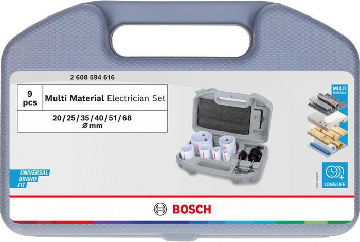 8005177515 - Detailbild_Lochsägen-Set Multi Material Abm.20/25/35/40/51/68 x 40mm m.Gewinde BOSCH