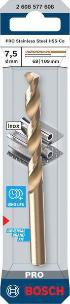 8005177641 - Detailbild2_Spiralbohrer PRO Stainless Steel Arbeits-L.69mm D.7,5mm L.109mm HSS-Co BOSCH