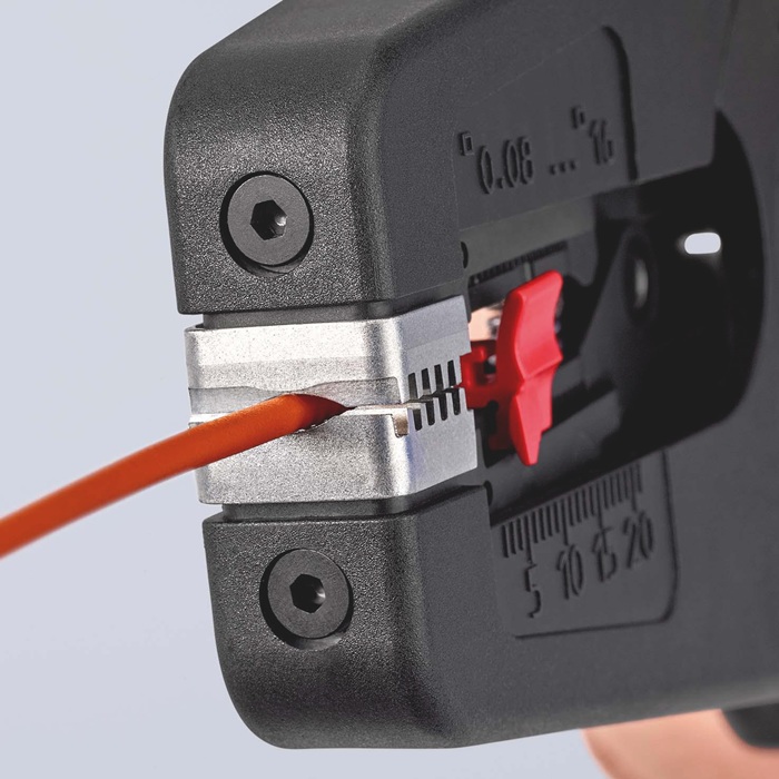 4000810093 - Detailbild_Automatikabisolierzange PreciStrip16 L.195mm 0,08-16 (AWG 28-5) mm² KNIPEX