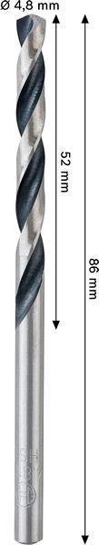 8005177713 - Detailbild_Spiralbohrer Metal Arbeits-L.52mm D.4,8mm L.86mm HSS CYL BOSCH