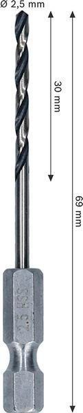 8005177734 - Detailbild3_Spiralbohrer Metal Arbeits-L.30mm D.2,5mm L.69mm HSS HEX BOSCH