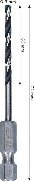 8005177735 - Detailbild3_Spiralbohrer Metal Arbeits-L.33mm D.3mm L.72mm HSS HEX BOSCH