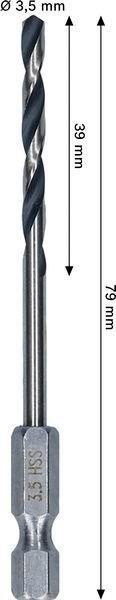 8005177738 - Detailbild2_Spiralbohrer Metal Arbeits-L.39mm D.3,5mm L.79mm HSS HEX BOSCH