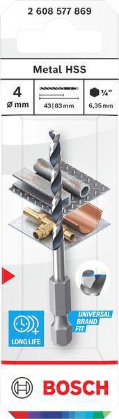 8005177739 - Detailbild2_Spiralbohrer Metal Arbeits-L.43mm D.4mm L.83mm HSS HEX BOSCH