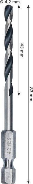 8005177740 - Detailbild3_Spiralbohrer Metal Arbeits-L.43mm D.4,2mm L.83mm HSS HEX BOSCH
