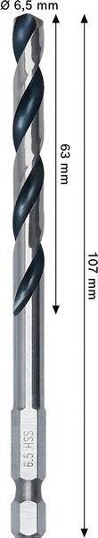 8005177745 - Detailbild_Spiralbohrer Metal Arbeits-L.63mm D.6,5mm L.107mm HSS HEX BOSCH
