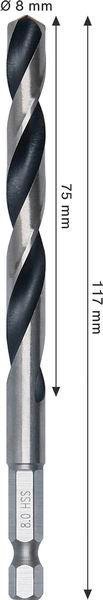 8005177749 - Detailbild2_Spiralbohrer Metal Arbeits-L.75mm D.8mm L.117mm HSS HEX BOSCH