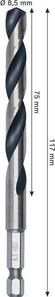8005177750 - Detailbild_Spiralbohrer Metal Arbeits-L.75mm D.8,5mm L.117mm HSS HEX BOSCH