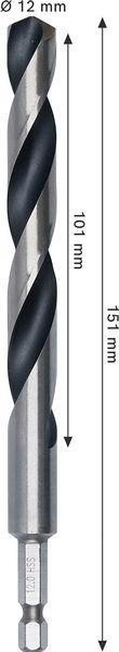 8005177755 - Detailbild_Spiralbohrer Metal Arbeits-L.101mm D.12mm L.151mm HSS HEX BOSCH