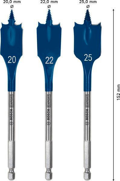 8005177780 - Detailbild2_Flachfräsbohrer-Set EXPERT Self Cut Speed 3tlg. D.20/22/25mm L.152mm BOSCH