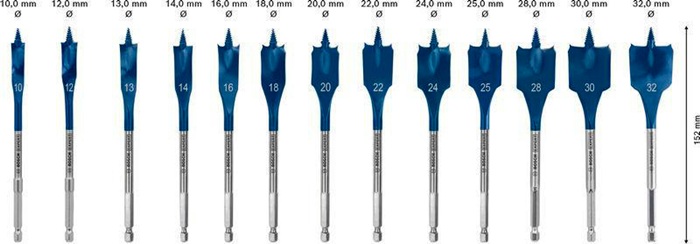 8005177806 - Detailbild_Flachfräsbohrer-Set EXPERT Self Cut Speed 13tlg. 10-32mm BOSCH