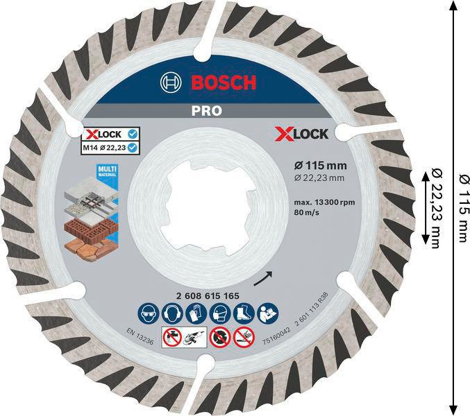 8005328562 - Detailbild_Diamanttrennscheibe PRO Multi Material D.115mm Bohrung 22,23mm X-LOCK BOSCH
