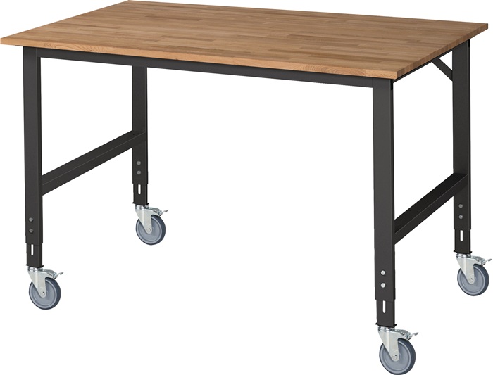9000425733 - Detailbild_Werktisch B2000xT1000xH910-1230mm Arbeitsplatte Buche Gestell grau