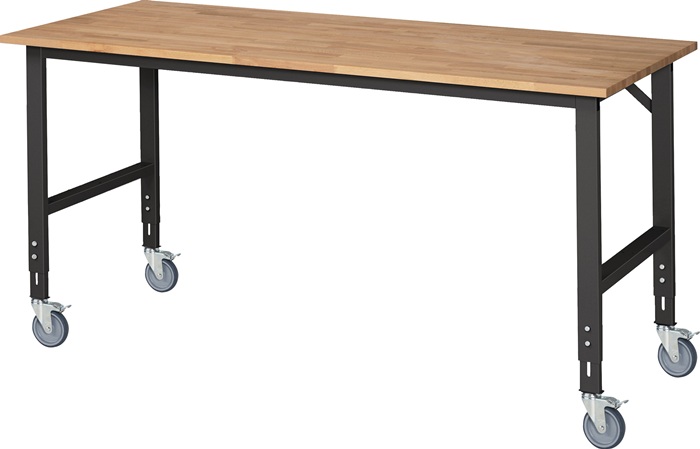 9000425733 - Detailbild2_Werktisch B2000xT1000xH910-1230mm Arbeitsplatte Buche Gestell grau