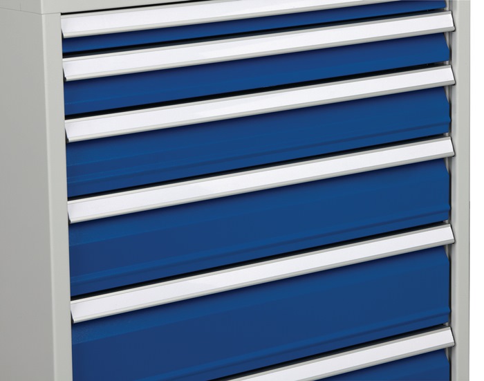 9000426031 - Detailbild_Schubladenschrank H1019xB1005xT736mm lichtgrau/grau 8 Schubl.Vollauszug Bedrunka