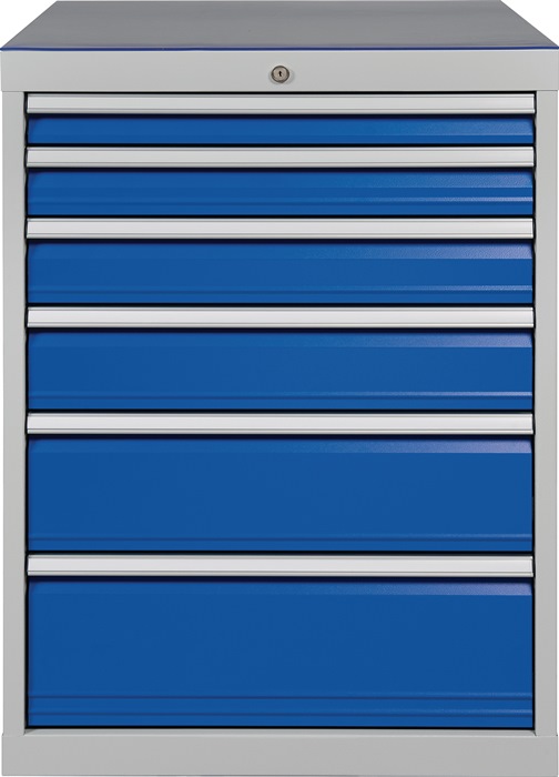 9000426111 - Detailbild4_Schubladenschrank H1019xB705xT736mm lichtgrau/signalblau 6 Schubl.BEDRUNKA+HIRTH