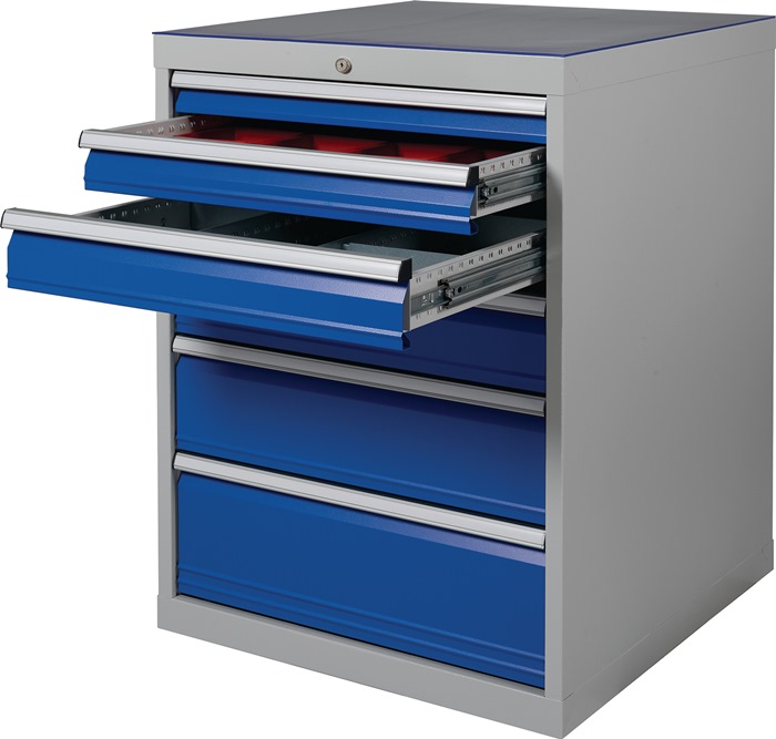 9000426111 - Detailbild5_Schubladenschrank H1019xB705xT736mm lichtgrau/signalblau 6 Schubl.BEDRUNKA+HIRTH