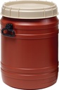9000450114 - Detailbild_Weithalsfass 64l braun m.beigem Deckel m.2 Tragegriffen Einfüllöffnung-D.354mm