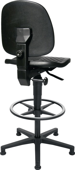 9000454327 - Detailbild_Arbeitsdrehstuhl TEC40 Counter Bodengleiter+Fußring PUR-Schaum schwarz 590-840mm