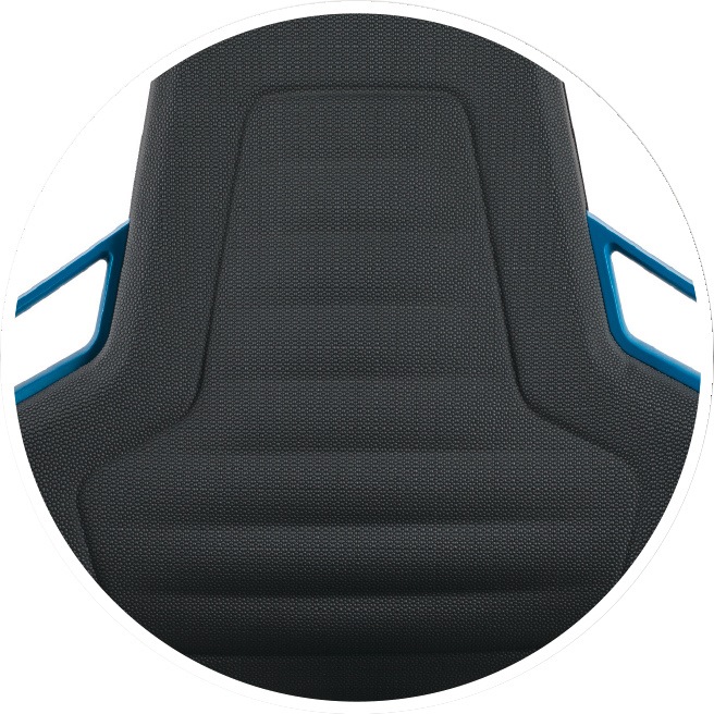 9000454332 - Detailbild_Arbeitsdrehstuhl Nexxit Bodengleiter Grifffarbe blau Supertec-Gewebe schwarz