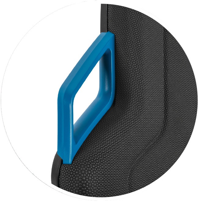9000454332 - Detailbild5_Arbeitsdrehstuhl Nexxit Bodengleiter Grifffarbe blau Supertec-Gewebe schwarz