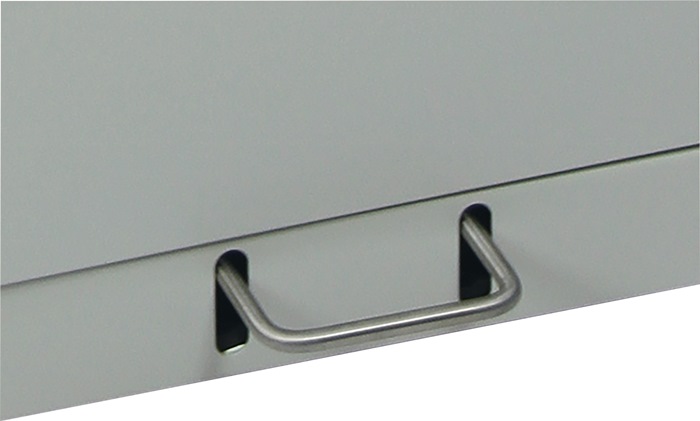 9000466176 - Detailbild2_Wertstoffsammler 70l H1000xB400xT380mm lichtgrau verz. Einsatz,Trethebel STUMPF