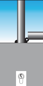 9000490124 - Detailbild_Sperrpfosten STA silber kippbar,z.Aufdübeln URBANUS
