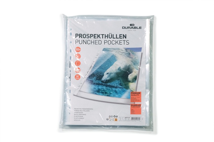 9000492603 - Detailbild_Prospekthülle PREMIUM B235xH15mm glasklar f.Format A4 DURABLE