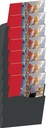 9000493723 - Detailbild_Prospekthalter H560xB240xTmm Anz.Fächer 7 DIN A4 Metall silber