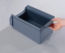 9144428176 - Detailbild_Sichtlagerkasten L290xB140xH130mm PE grau RASTERPLAN