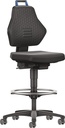 2000425213 - Detailbild_Arbeitsdrehstuhl Rl.+Fußring Supertec schwarz Grifffarbe blau 580-860mm TECWERK