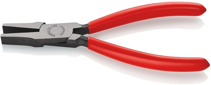 4000810266 - Detailbild_Flachzange Gesamt-L.160mm Kopf pol.schwarz atram.Ku.-Überzug KNIPEX