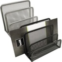 9199107461 - Detailbild_helit Briefständer Mesh H2518300 14x7x9,7cm 3Fächer Metall silber