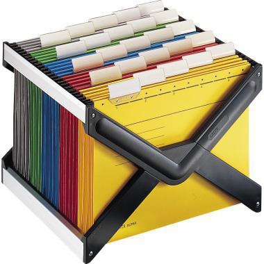 9199107853 - Detailbild_Leitz Hängekorb 19100089 max. 40Mappen PS/Alu dunkelgrau