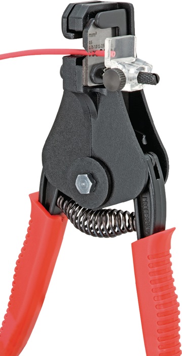 4000810493 - Detailbild4_Abisolierzange L.180mm schwarz lack.Ku.-Überzug m.Öffnungsf.KNIPEX