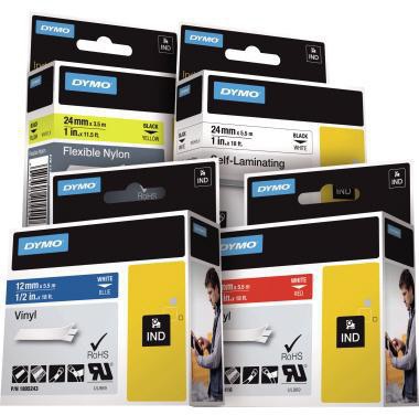 9199120613 - Detailbild_DYMO Schriftbandkassette Rhino ID1 18432 12mmx5,5m sw auf ge