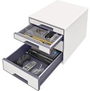 9199125386 - Detailbild_Leitz Schubladenbox WOW CUBE 52132001 4Schubfächer weiß/grau