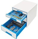 9199125388 - Detailbild_Leitz Schubladenbox WOW CUBE 52132036 4Schubfächer weiß/blau