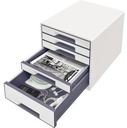 9199125391 - Detailbild_Leitz Schubladenbox WOW CUBE 52142001 5Schubfächer weiß/grau