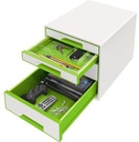 9199125470 - Detailbild_Leitz Schubladenbox WOW CUBE 52132044 4Schubfächer weiß/grün
