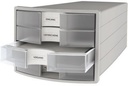 9199134550 - Detailbild_HAN Schubladenbox IMPULS 1012-63 DIN A4/C4 4Fächer geschl. l.gr/tr