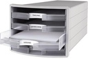 9199134557 - Detailbild_HAN Schubladenbox IMPULS 1013-63 DIN A4/C4 4Fächer offen l.gr/tr