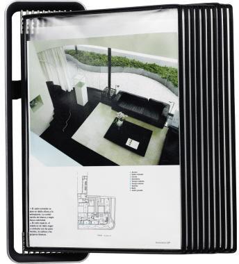 9199147780 - Detailbild_DJOIS Sichttafelwandhalter VEO 714507 DIN A4 sw +10Sichttafeln